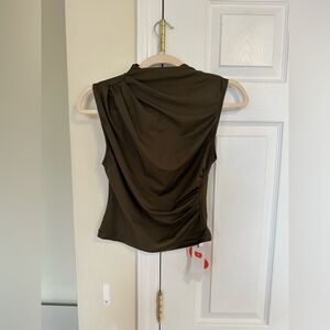 Espresso colored women’s work top.